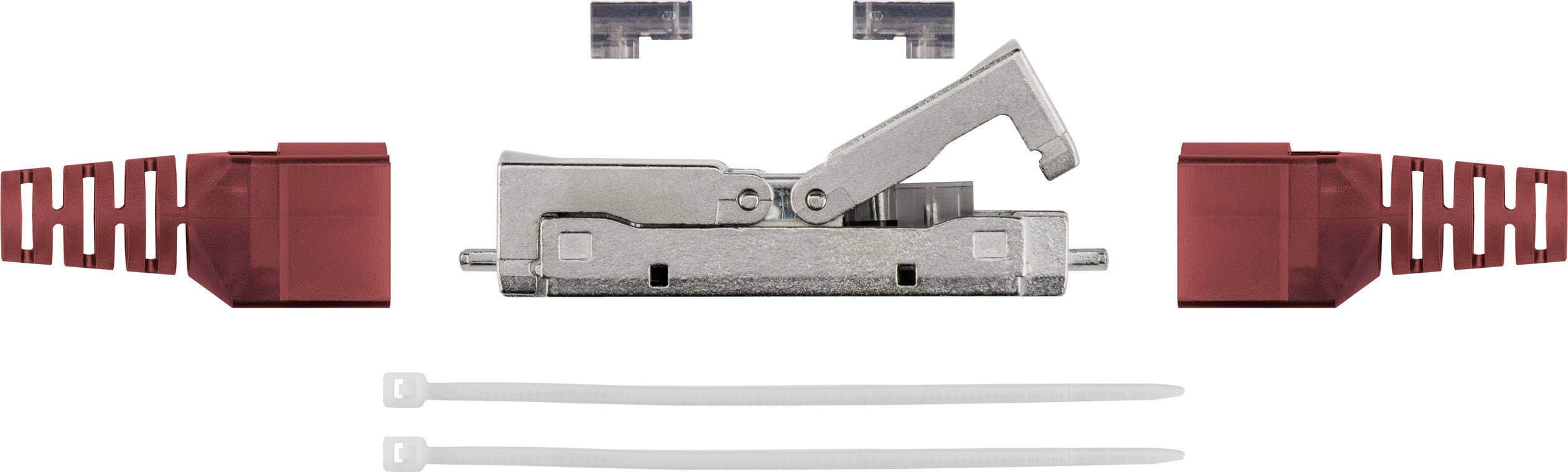 Goobay RJ45 Netzwerk Adapter CAT 6 [1x LSA - 1x LSA] Grau, Rot