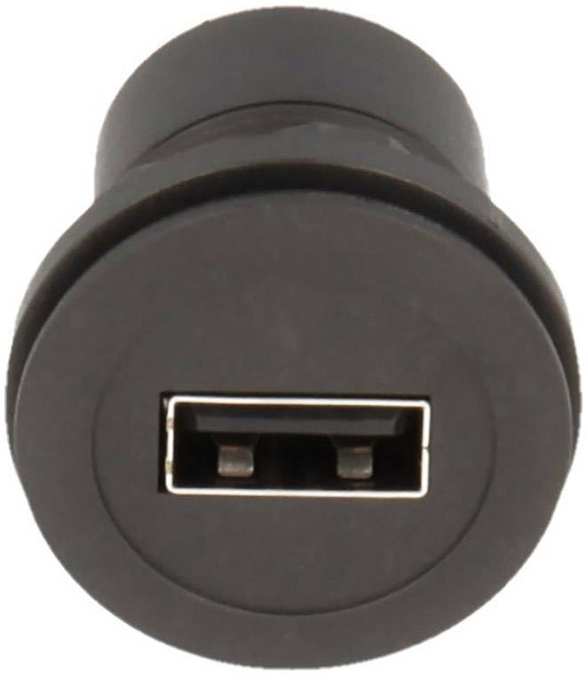 Georg Schlegel USB-Buchse A/B, schwarz rund, RONTRON-R-JUWEL Bauform Seite 1: USB 2.0 Buchse Typ A - 1 Stück