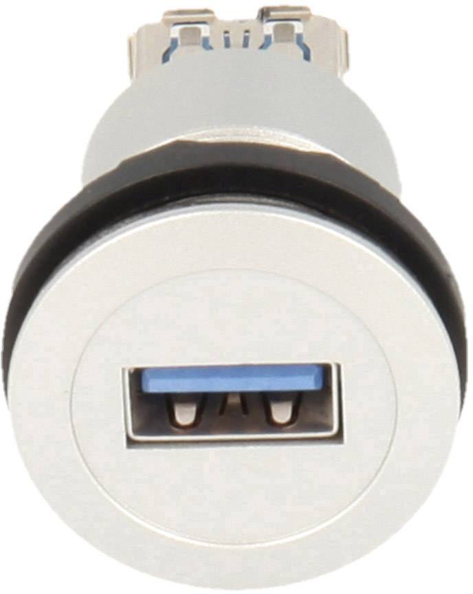 Georg Schlegel USB3.0-Buchse A/A, silberfarben twin rund, RONTRON-R-JUWEL Koppler Buchse / BuchseBauform Seite 1: USB