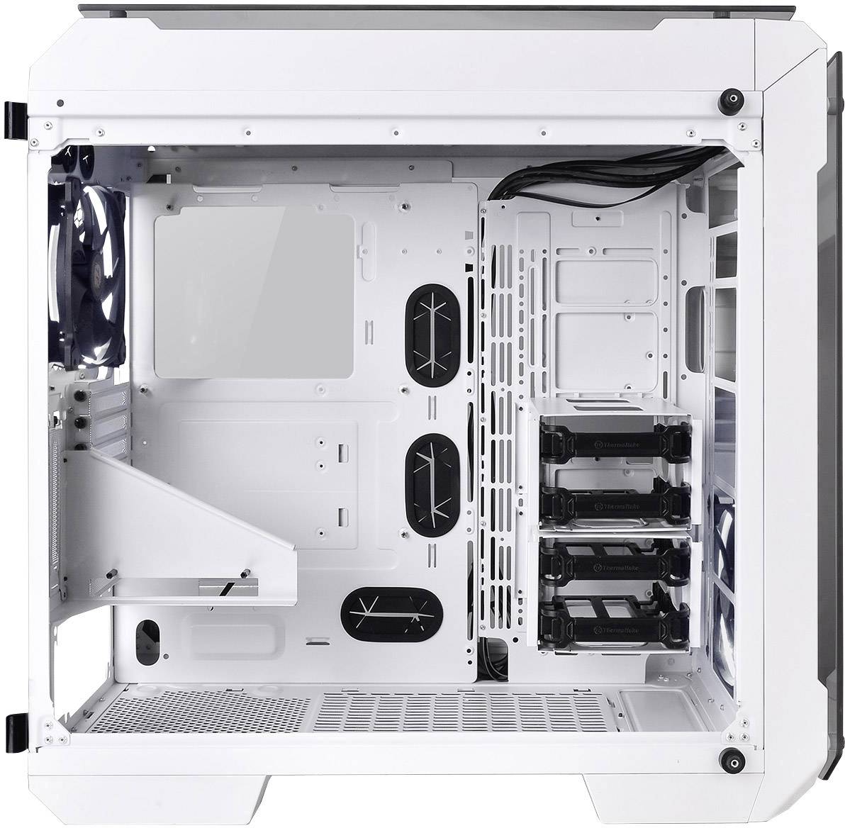 Thermaltake View 71 Tempered Glass Full Tower PC-Gehäuse Weiß 2 Vorinstallierte LED Lüfter, LCS Kompatibel, Seitenfenster