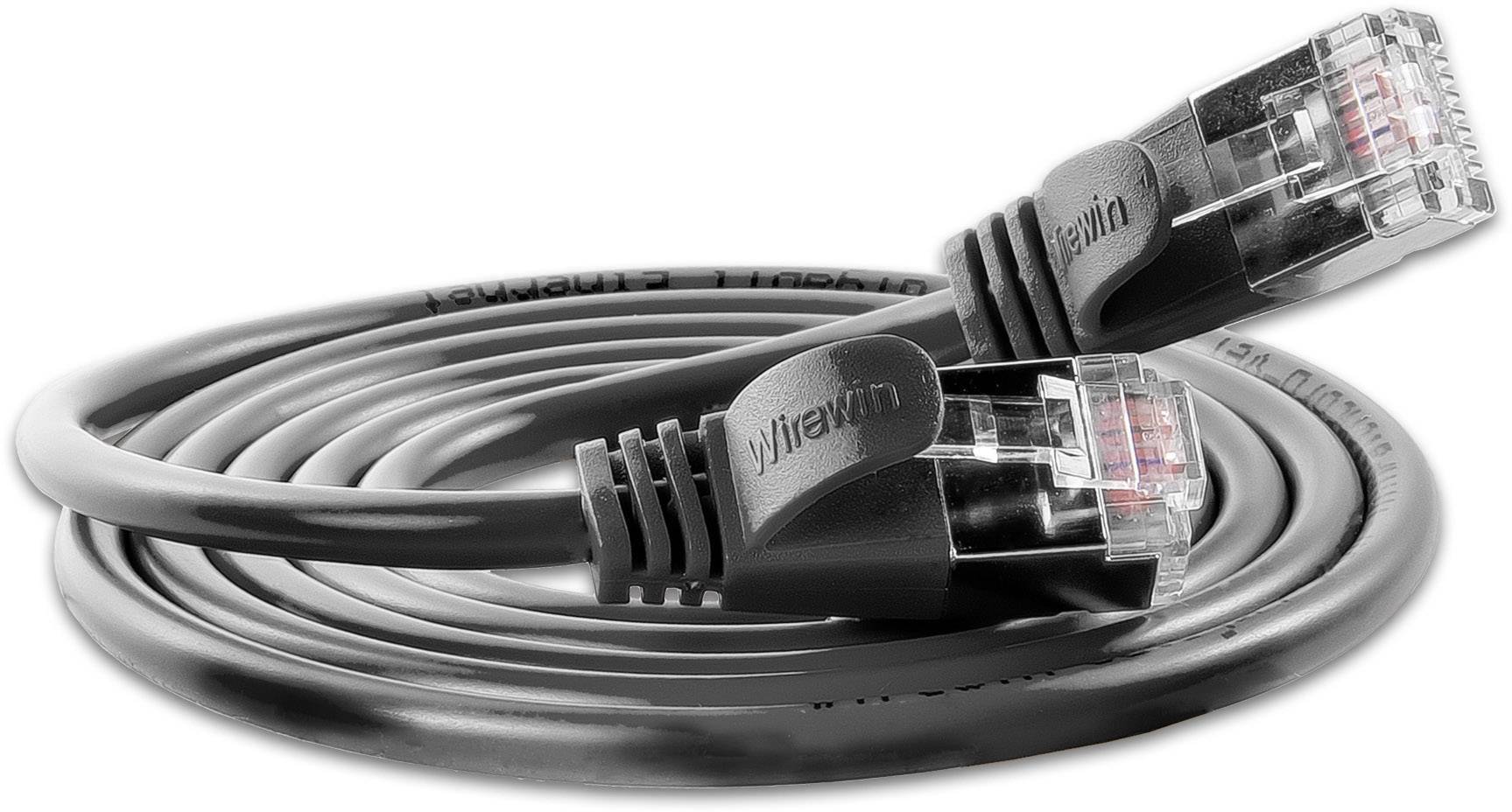 Slim Wirewin PKW-LIGHT-STP-K6 2.0 SW RJ45 Netzwerkkabel, Patchkabel CAT 6 U/FTP 2.00 m Schwarz 1 St.