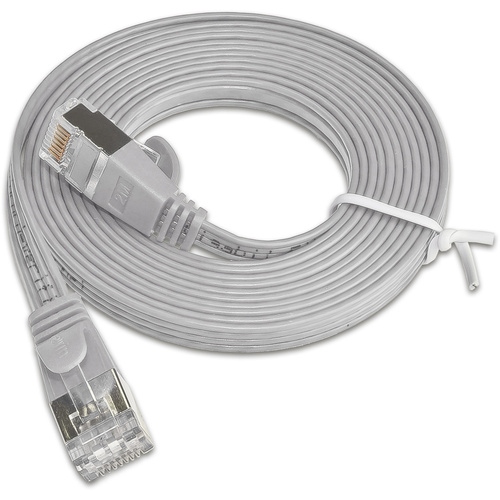 Slim Wirewin PKW-STP-SLIM-KAT6 1.0 RJ45 Netzwerkkabel, Patchkabel CAT 6 U/FTP 1.00m Grau flach 1St.