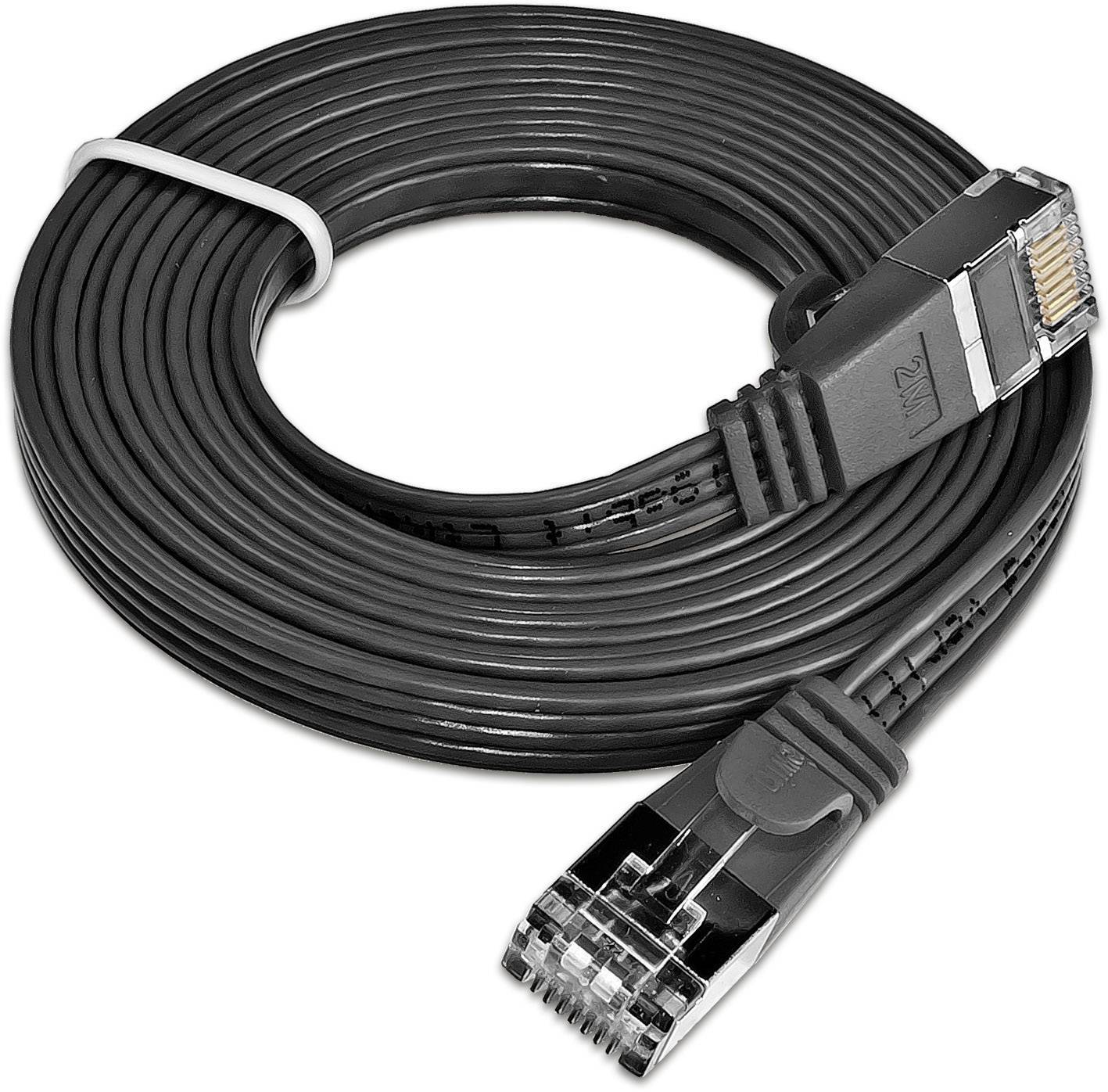 Slim Wirewin PKW-STP-SLIM-KAT6 3.0 SW RJ45 Netzwerkkabel, Patchkabel CAT 6 U/FTP 3.00 m Schwarz flach 1 St.