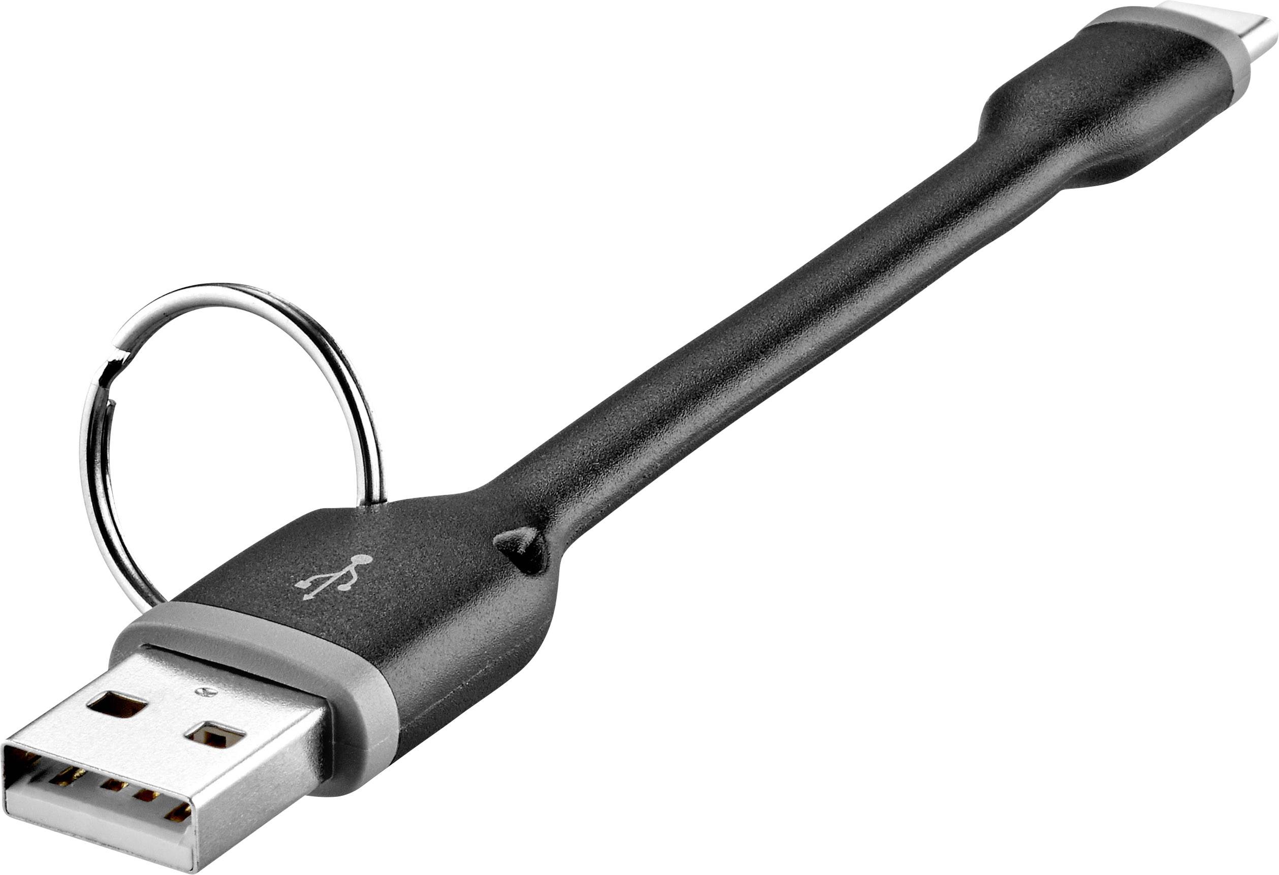 Renkforce USB-Kabel USB 2.0 USB-A Stecker, USB-C® Stecker 0.10m Schwarz RF-3425172