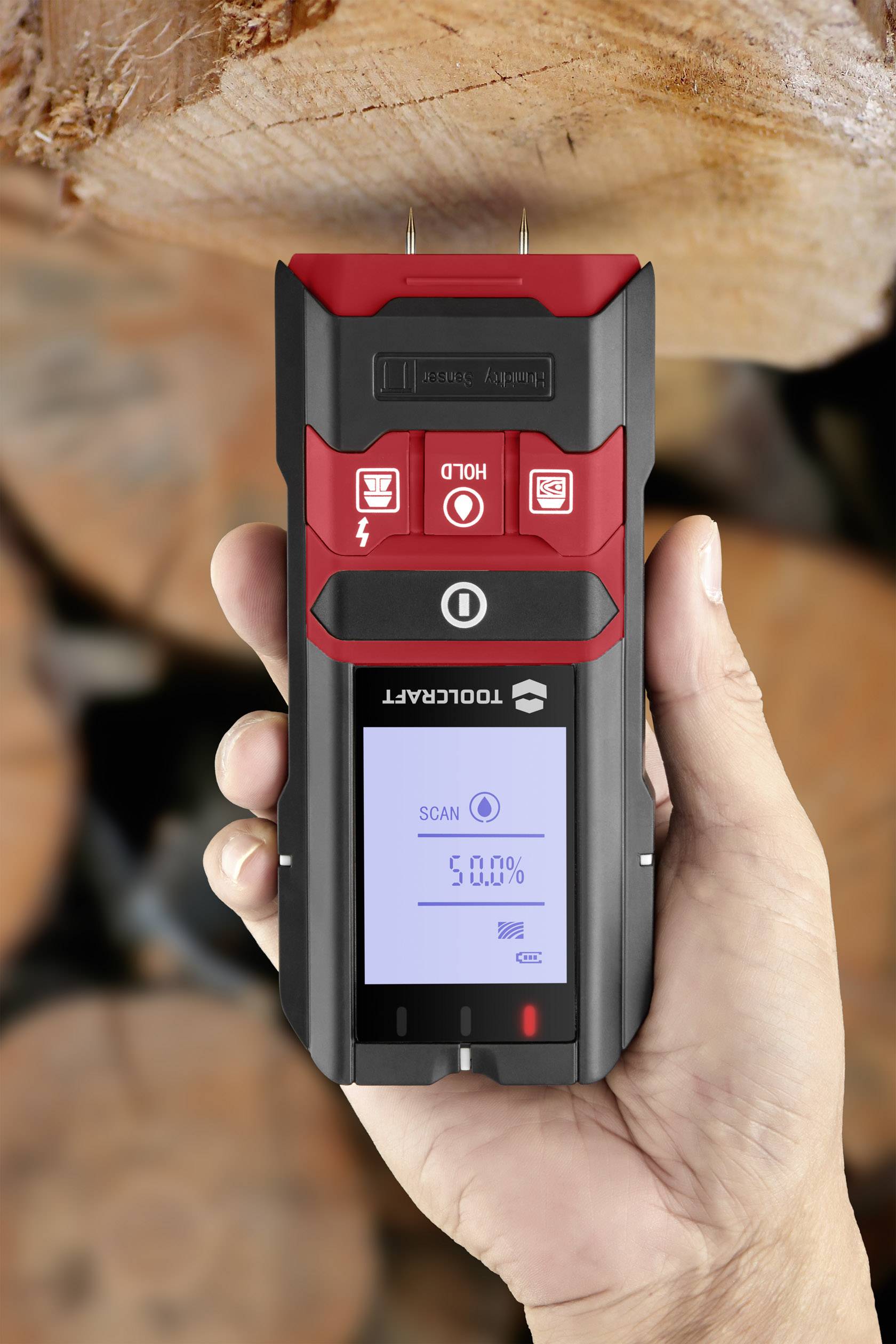 TOOLCRAFT TO-5137833 Ortungsgerät inkl. Materialfeuchtigkeitsmesser Ortungstiefe (max.) 80mm