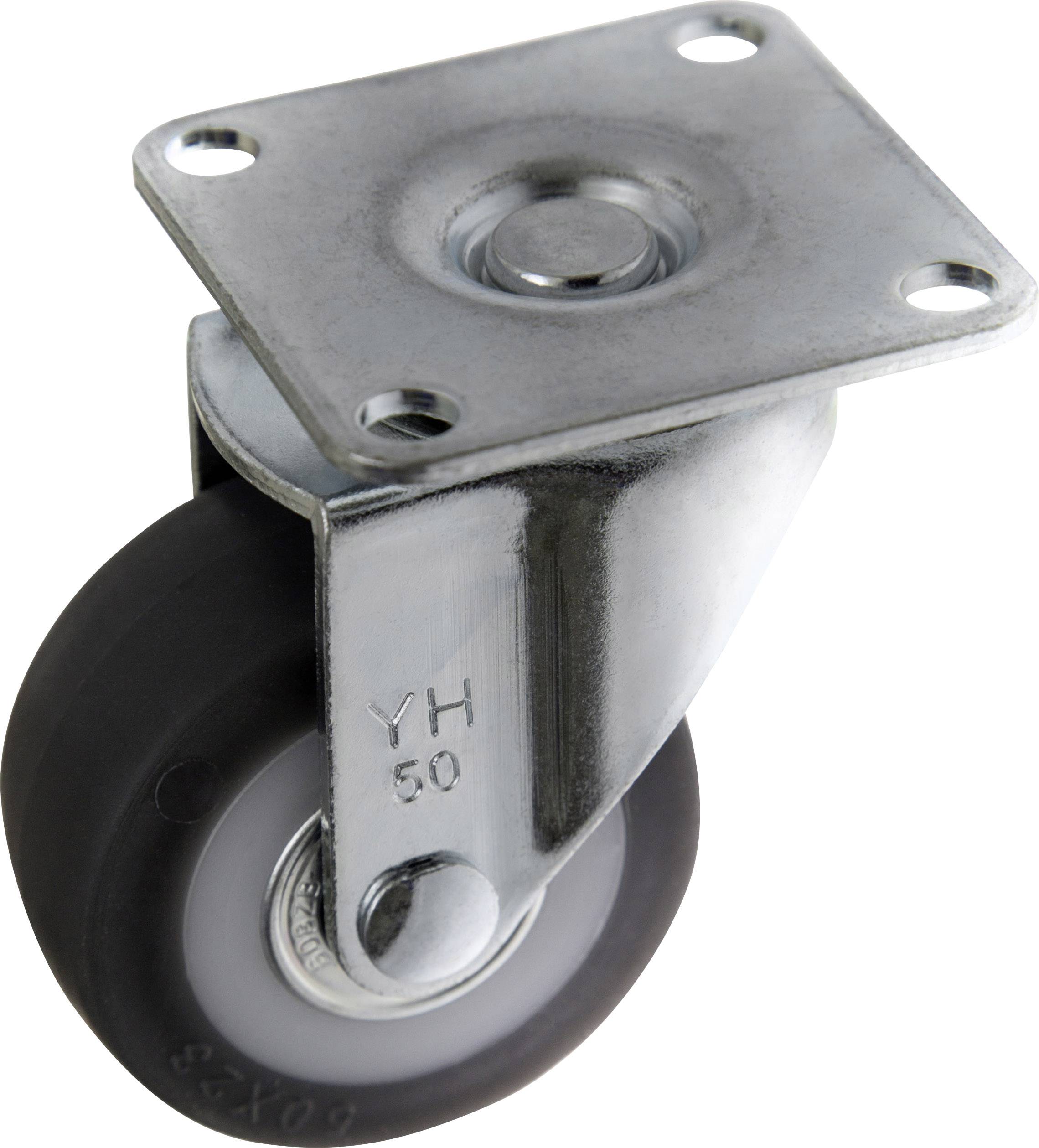 TOOLCRAFT TO-5137866 Lenkrolle mit Anschraubplatte 50mm TPR Tragfähigkeit (max.): 50kg