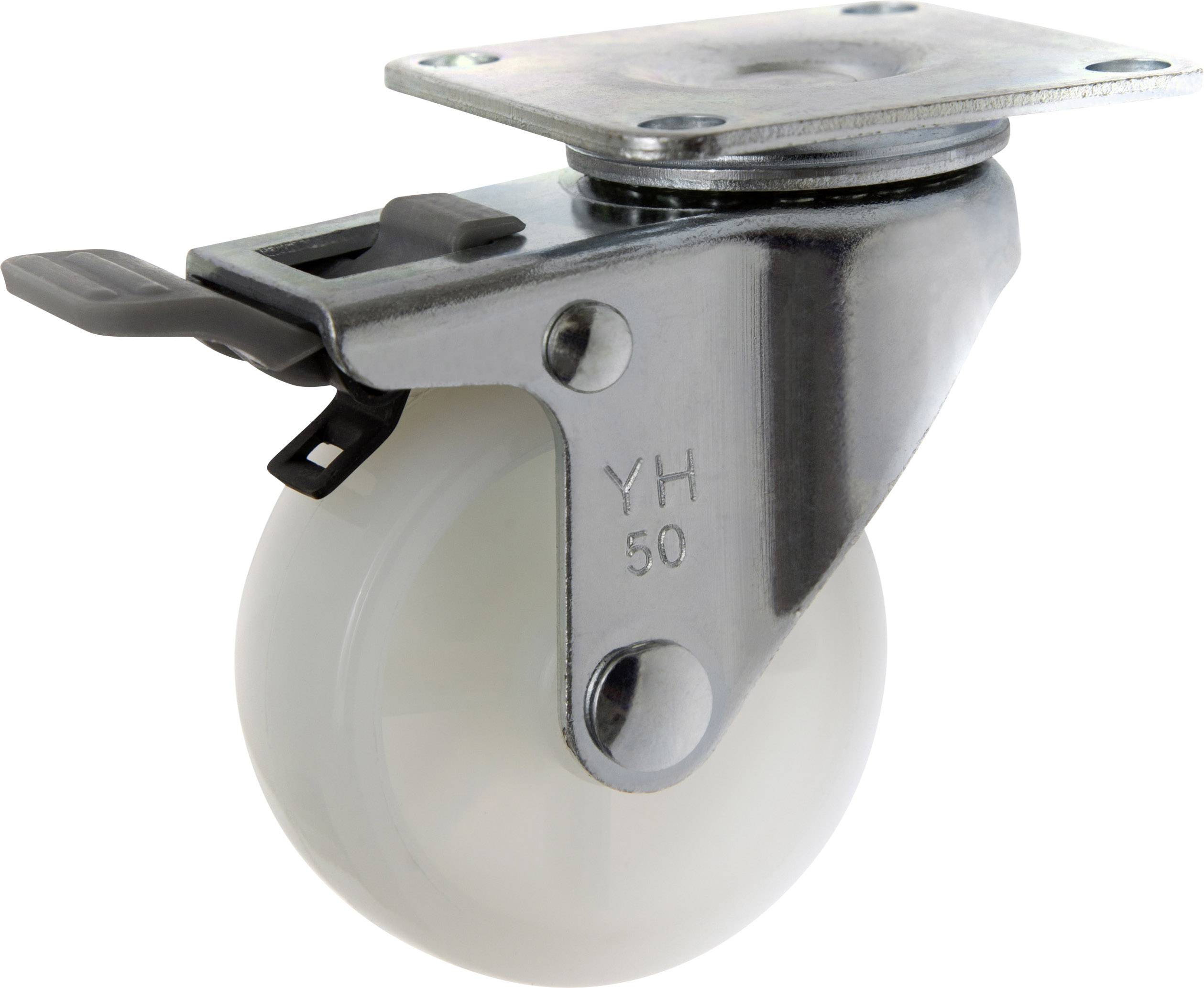 TOOLCRAFT TO-5137875 Lenkrolle mit Feststellbremse 50 mm mit Anschraubplatte Polyamid Tragfähigkeit