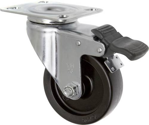 TOOLCRAFT TO-5137905 Lenkrolle mit Feststellbremse und Anschraubplatte 75 mm Polypropylen Tragfähig