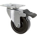 TOOLCRAFT TO-5137905 Swivel castor with parking brake and mounting plate 75 mm polypropylene Load capacity (max.): 70 kg