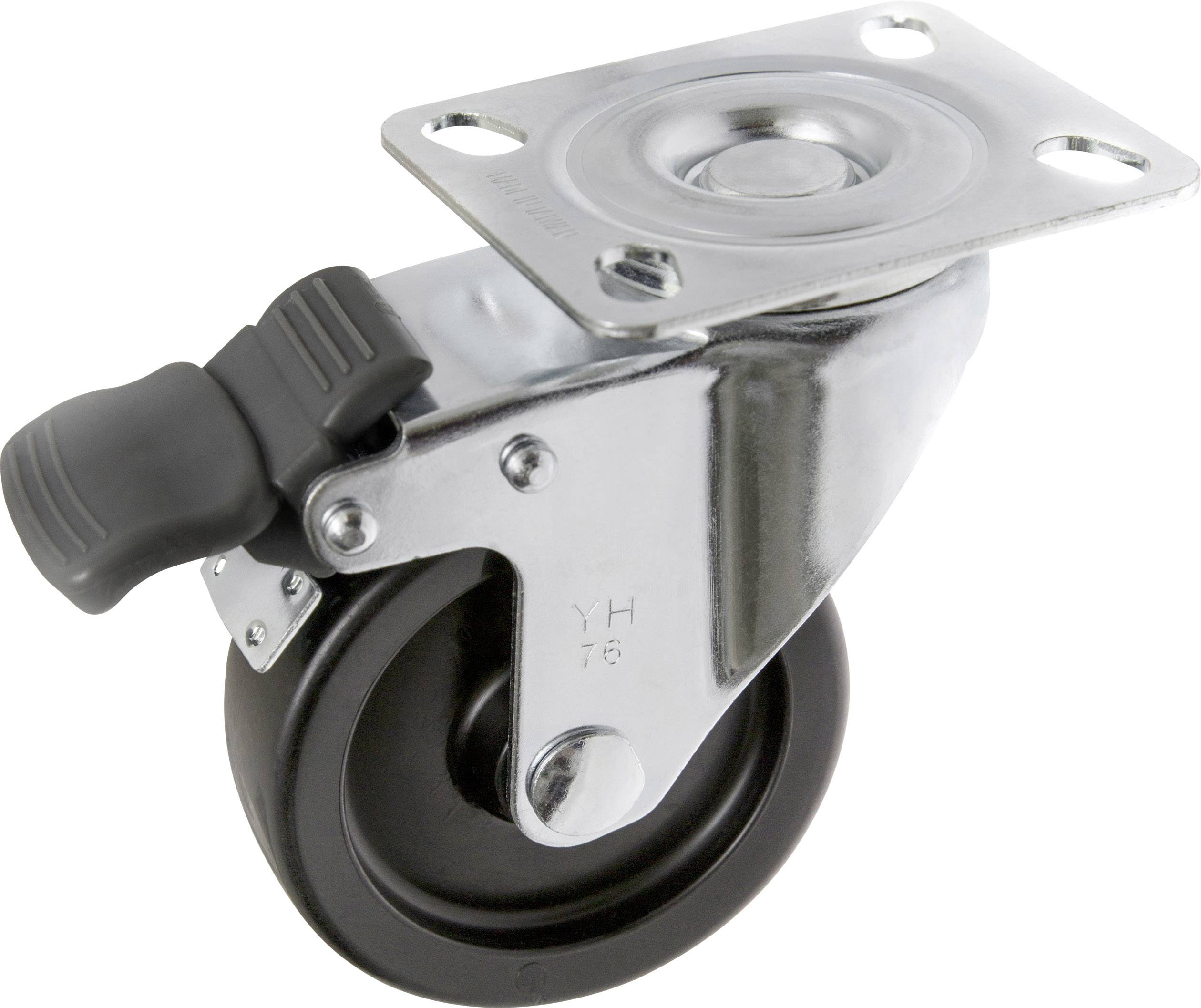 TOOLCRAFT TO-5137905 Lenkrolle mit Feststellbremse und Anschraubplatte 75mm Polypropylen Tragfähigkeit (max.): 70kg