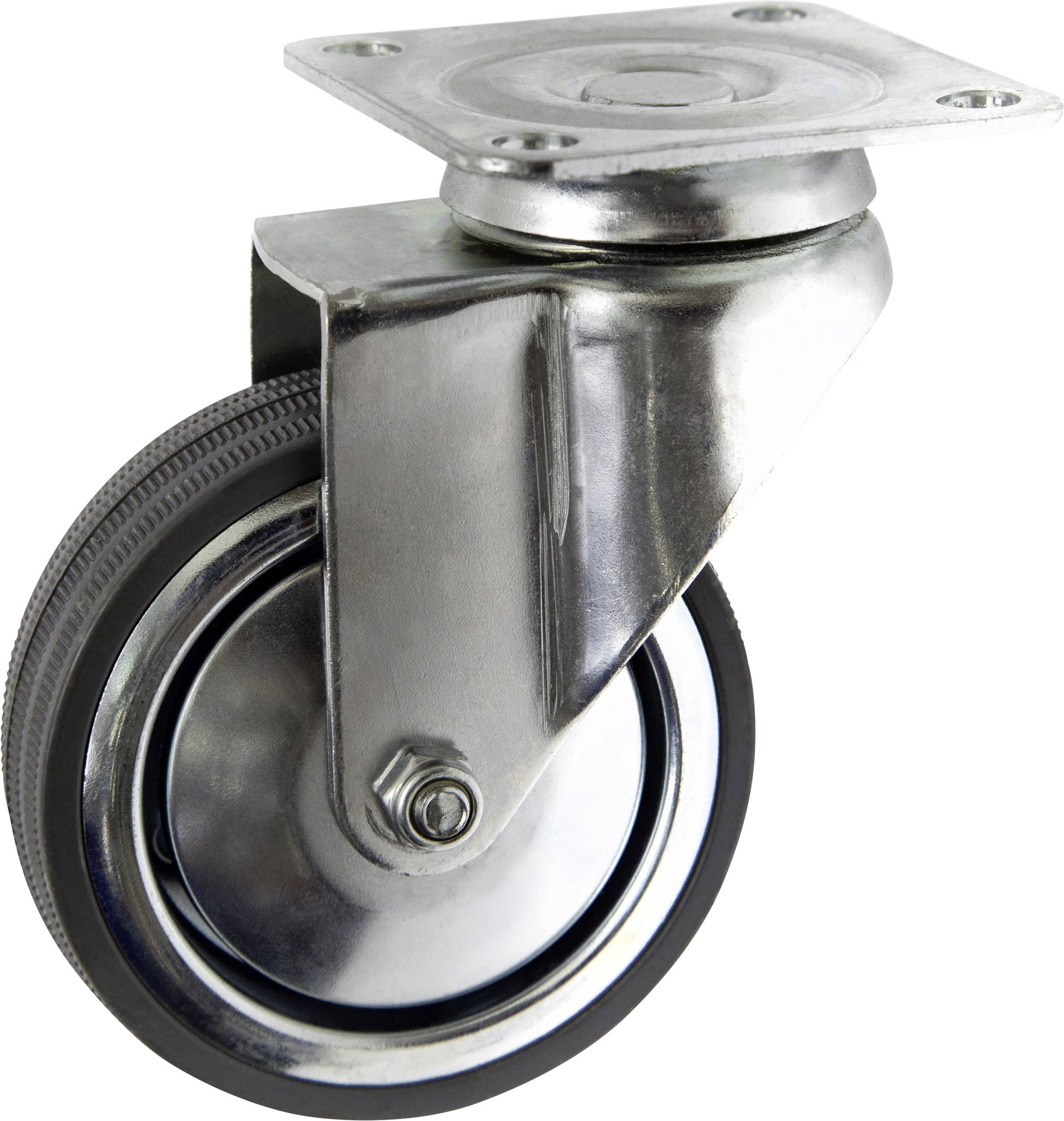 TOOLCRAFT TO-5137911 Lenkrolle mit Anschraubplatte 80mm Gummi Tragfähigkeit (max.): 70kg