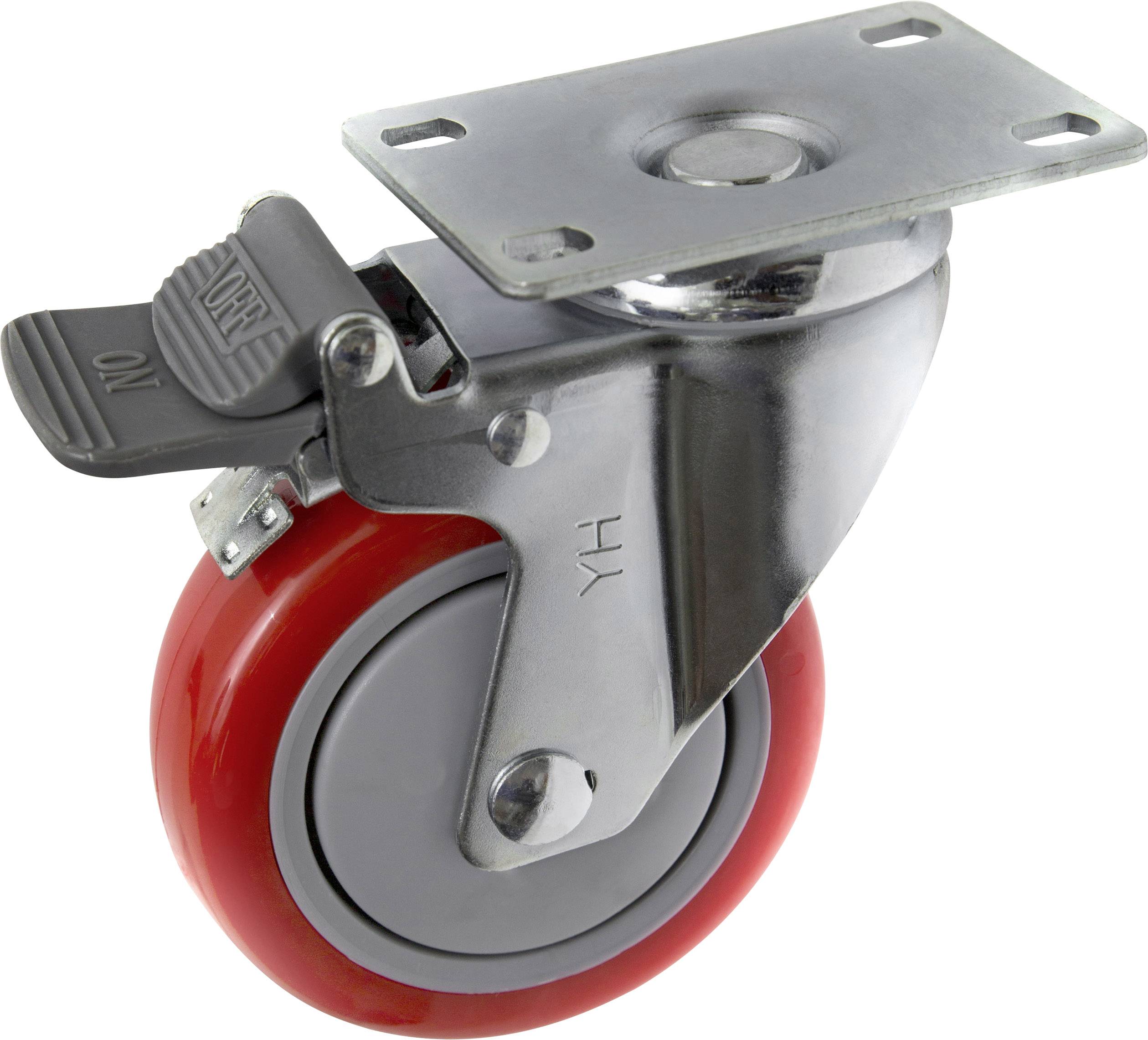 TOOLCRAFT TO-5137956 Lenkrolle 100mm mit Feststellbremse und Anschraubplatte Tragfähigkeit (max.): 125kg