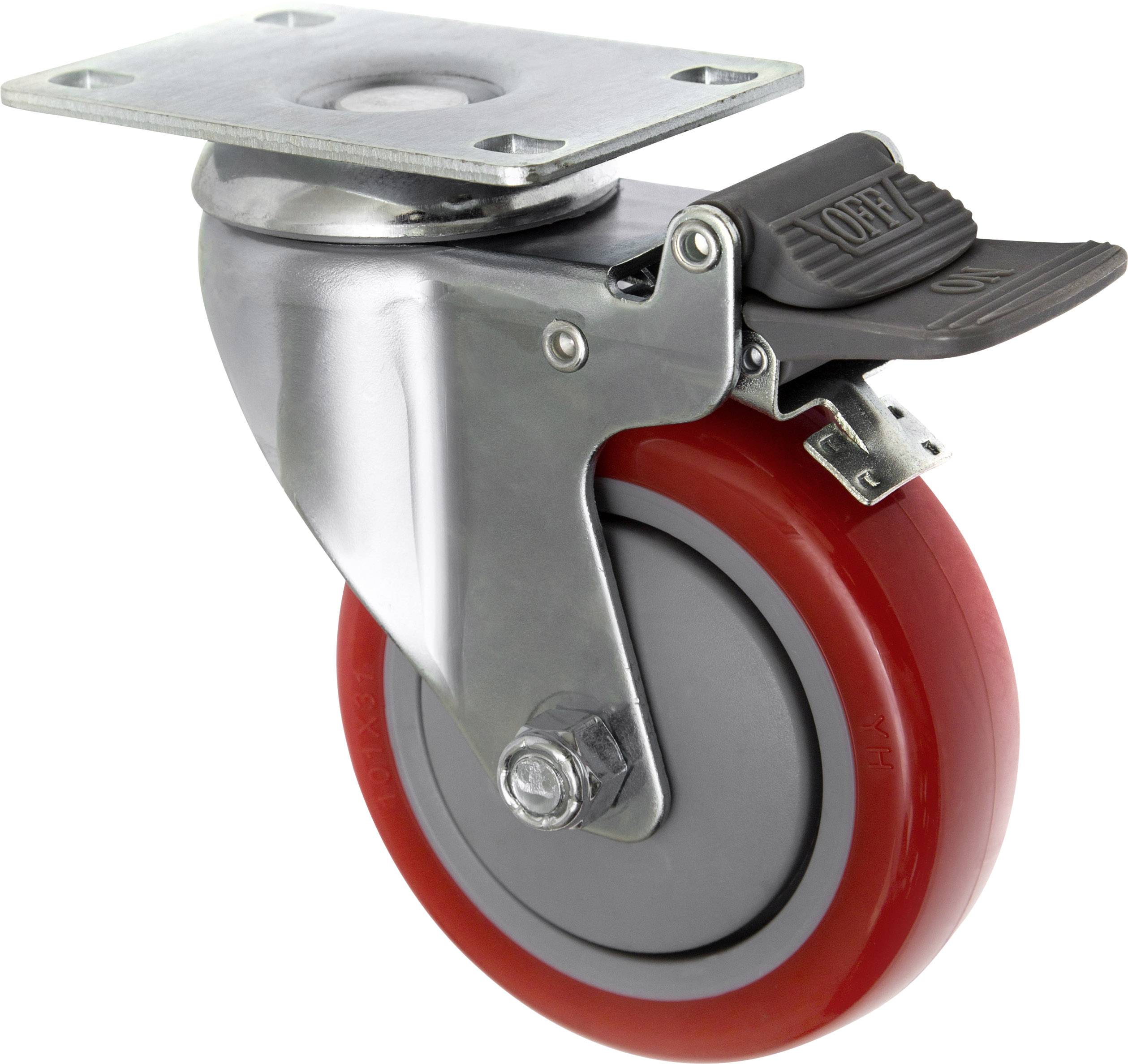 TOOLCRAFT TO-5137956 Lenkrolle 100mm mit Feststellbremse und Anschraubplatte Tragfähigkeit (max.): 125kg