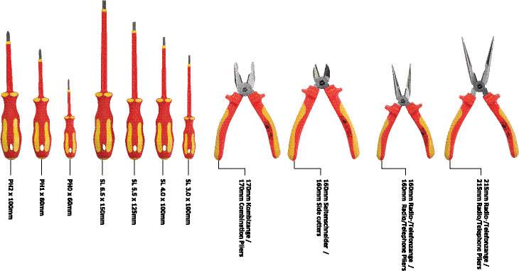 TOOLCRAFT TO-5137995 VDE Werkzeugset in Tasche 11teilig