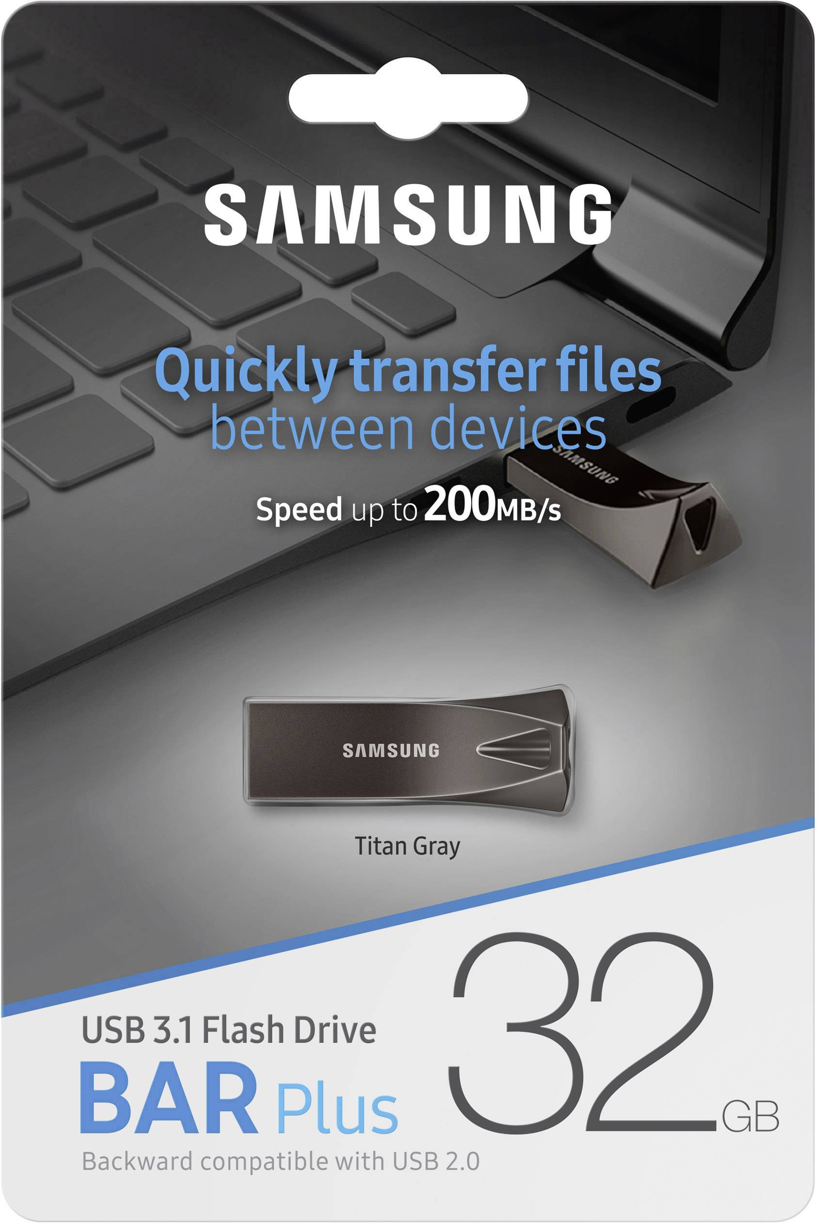 Samsung BAR Plus USB-Stick 256GB Titan-Grau MUF-256BE4/EU USB 3.1