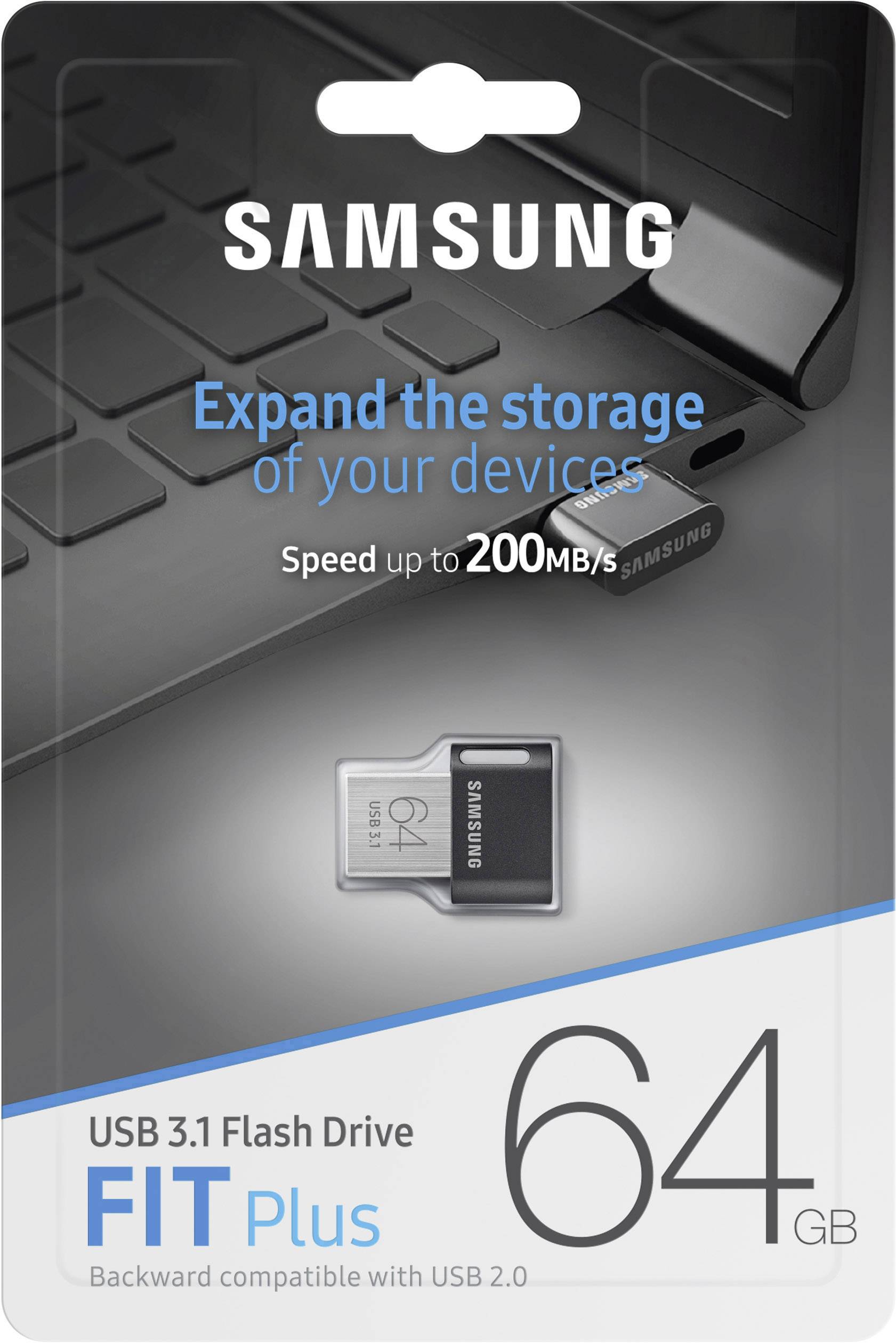 Samsung FIT Plus USB-Stick Anthrazit MUF-64AB/EU USB-A (USB 3.2 Gen 2)