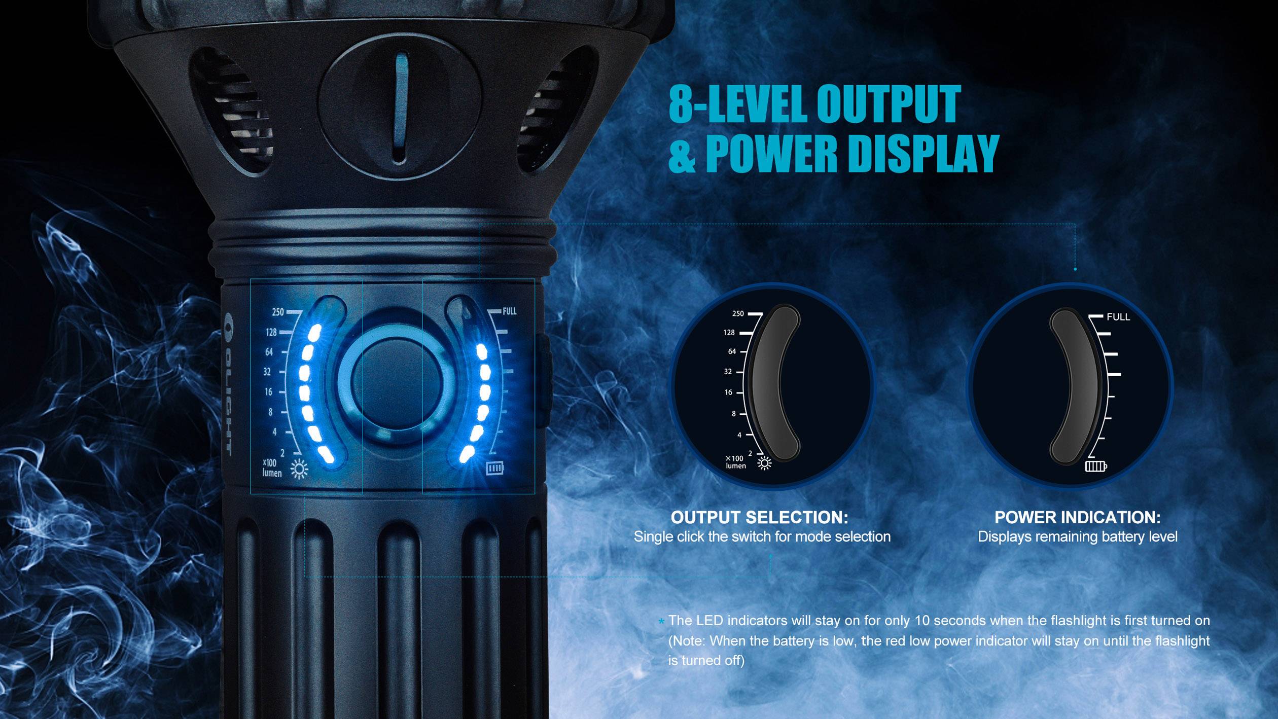 OLight X9R Marauder LED Taschenlampe Große Reichweite, verstellbar, mit Koffer akkubetrieben 6400lm 27h 1855g