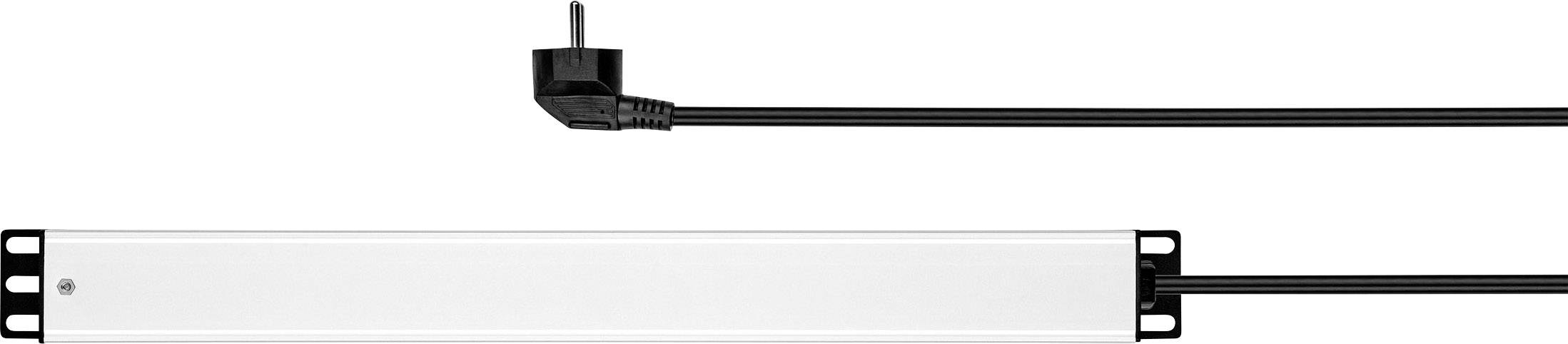Renkforce RF-3426424 19 Zoll Netzwerkschrank-Steckdosenleiste 1 HE Schutzkontaktsteckdose mit Schalter Schwarz, Grau