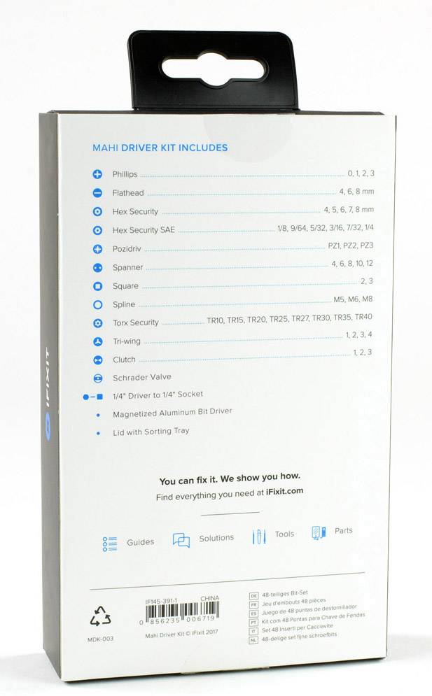 iFixit Mahi Driver Kit EU145391 Bit-Set 48teilig Schlitz, Kreuzschlitz Phillips, Innen-Sechskant, Kreuzschlitz Pozidriv, Spanner, Innen-Vierkant