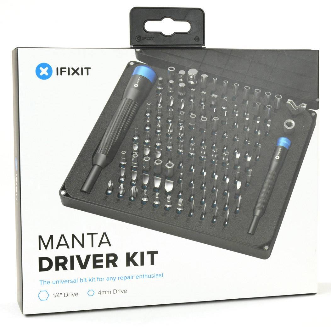 IFixit Manta Kit EU145392 Bit-Set 112teilig Schlitz, Kreuzschlitz Pozidriv, Kreuzschlitz Phillips, Pentalobe, Innen-Sechskant