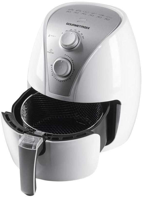GourmetMaxx Fritteuse 1300 - 1500W Heißluft-Funktion Weiß