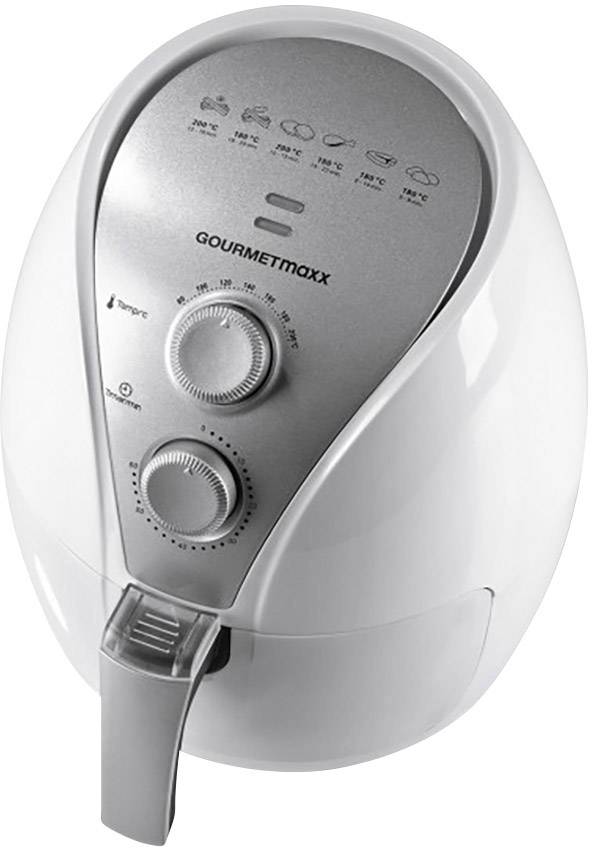 GourmetMaxx Fritteuse 1300 - 1500W Heißluft-Funktion Weiß