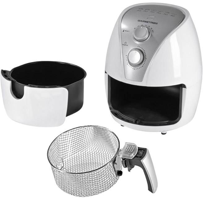 GourmetMaxx Fritteuse 1300 - 1500W Heißluft-Funktion Weiß