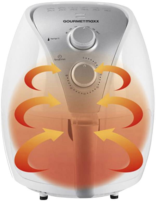 GourmetMaxx Fritteuse 1300 - 1500W Heißluft-Funktion Weiß