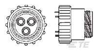 TE Connectivity 213905-1 Rundstecker Buchse, gerade Gesamtpolzahl: 3 Serie (Rundsteckverbinder): CPC 1St.