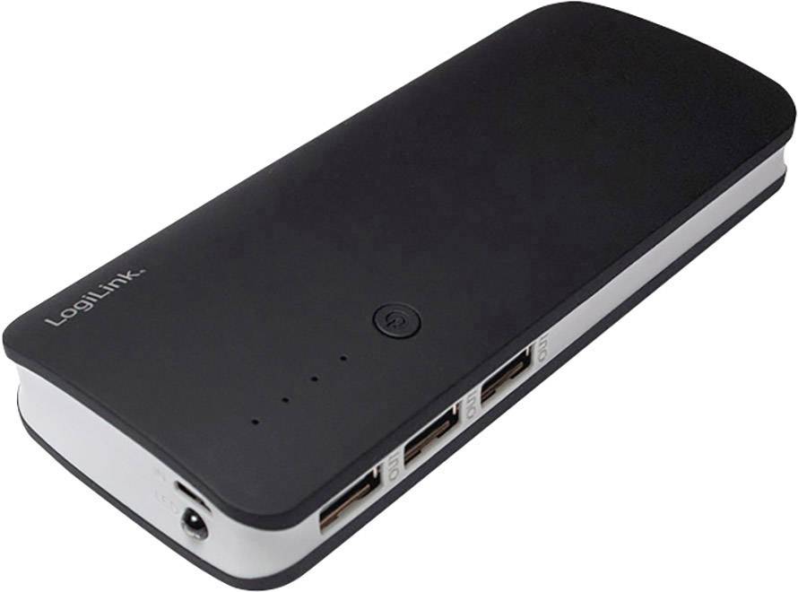 LogiLink Mobile-Power 10000 Powerbank 10000 mAh Li-Ion Schwarz, Grau