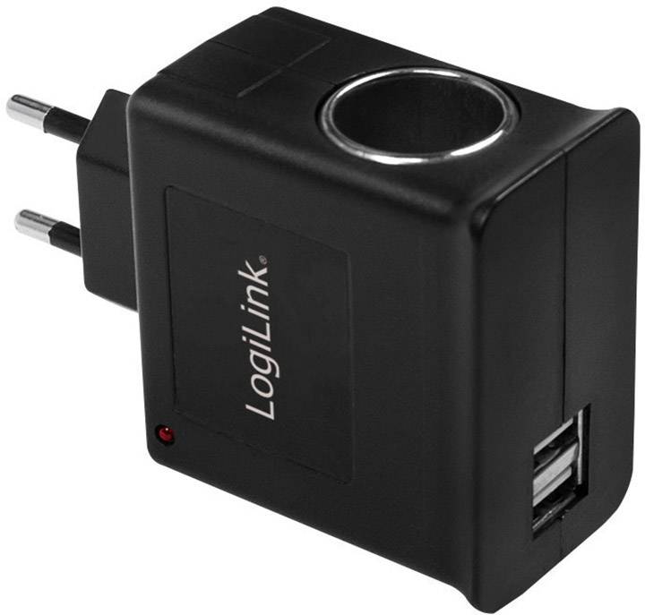 LogiLink Power Adapter USB Ladegerät 12W USB, Zigarettenanzünder-Buchse Schwarz Steckdose