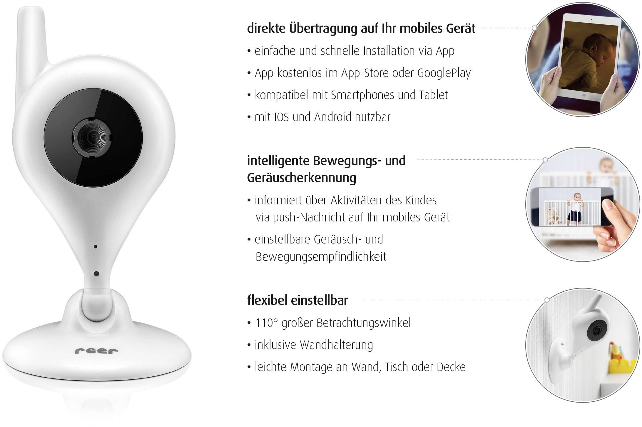 REER IP BabyCam 80300 Babyphone mit Kamera Funk, Kabellos 2.4 GHz