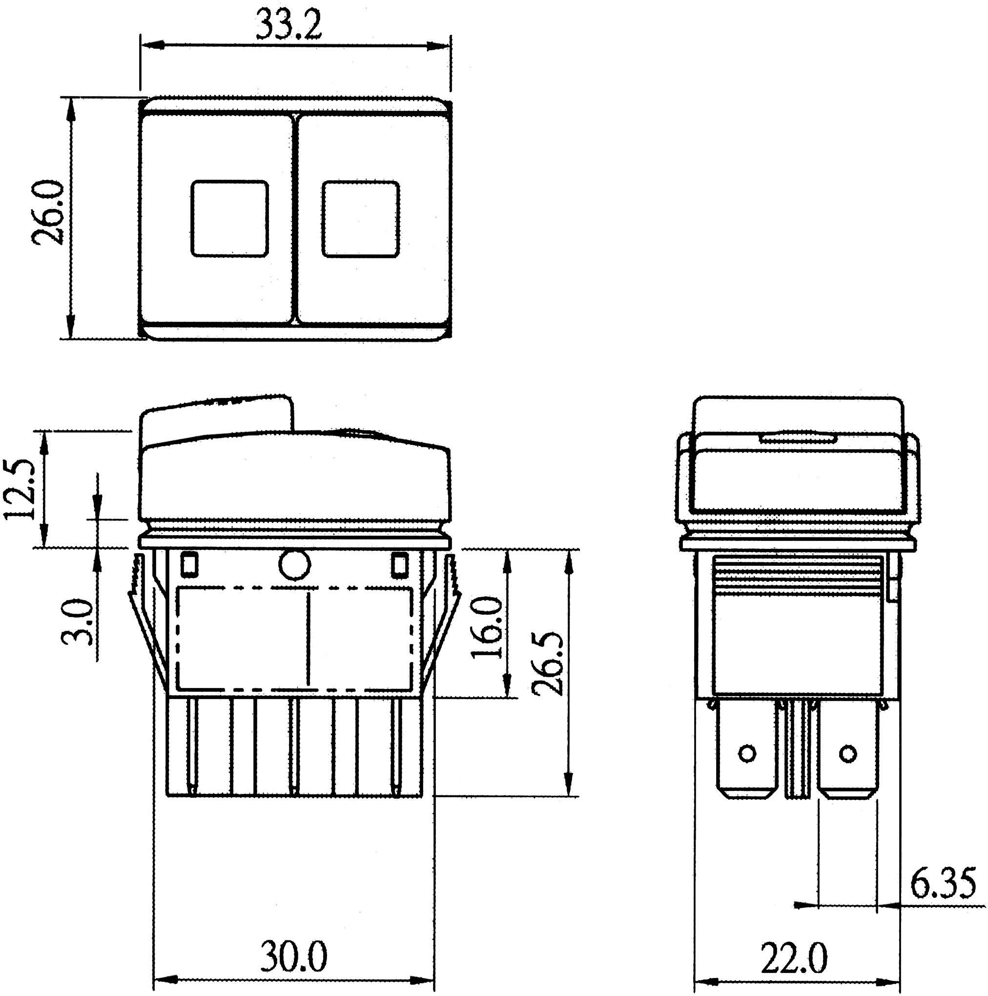 TRU Components 1587859 TC-R13-537A B/R/G Drucktaster 250 V/AC 10A 2 x Aus/Ein rastend 1St.