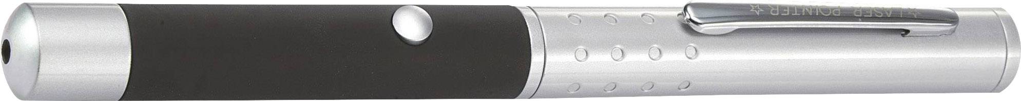 Silberner Stift mit schwarzem Griff und silbernem Clip, geeignet zum Schreiben und Bürobedarf.