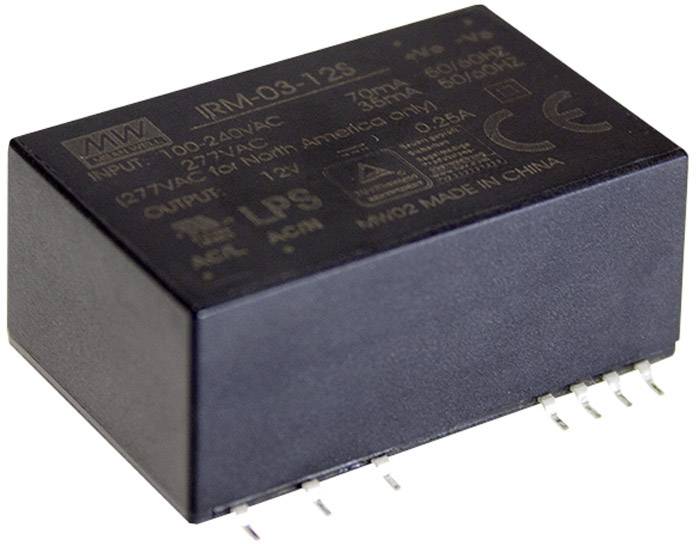 MEAN WELL IRM-03-24 AC/DC-Printnetzteil 24 V/DC 125mA 3W