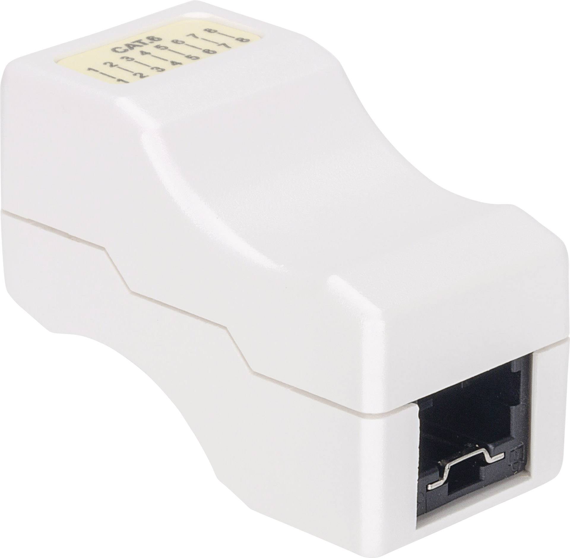 Intellinet Abschließbare Cat6 Inline-Kupplung UTP abschließbar weiß RJ45-Einbaumodul Keystone CAT 3, CAT 4, CAT 5, CAT 5e, CAT