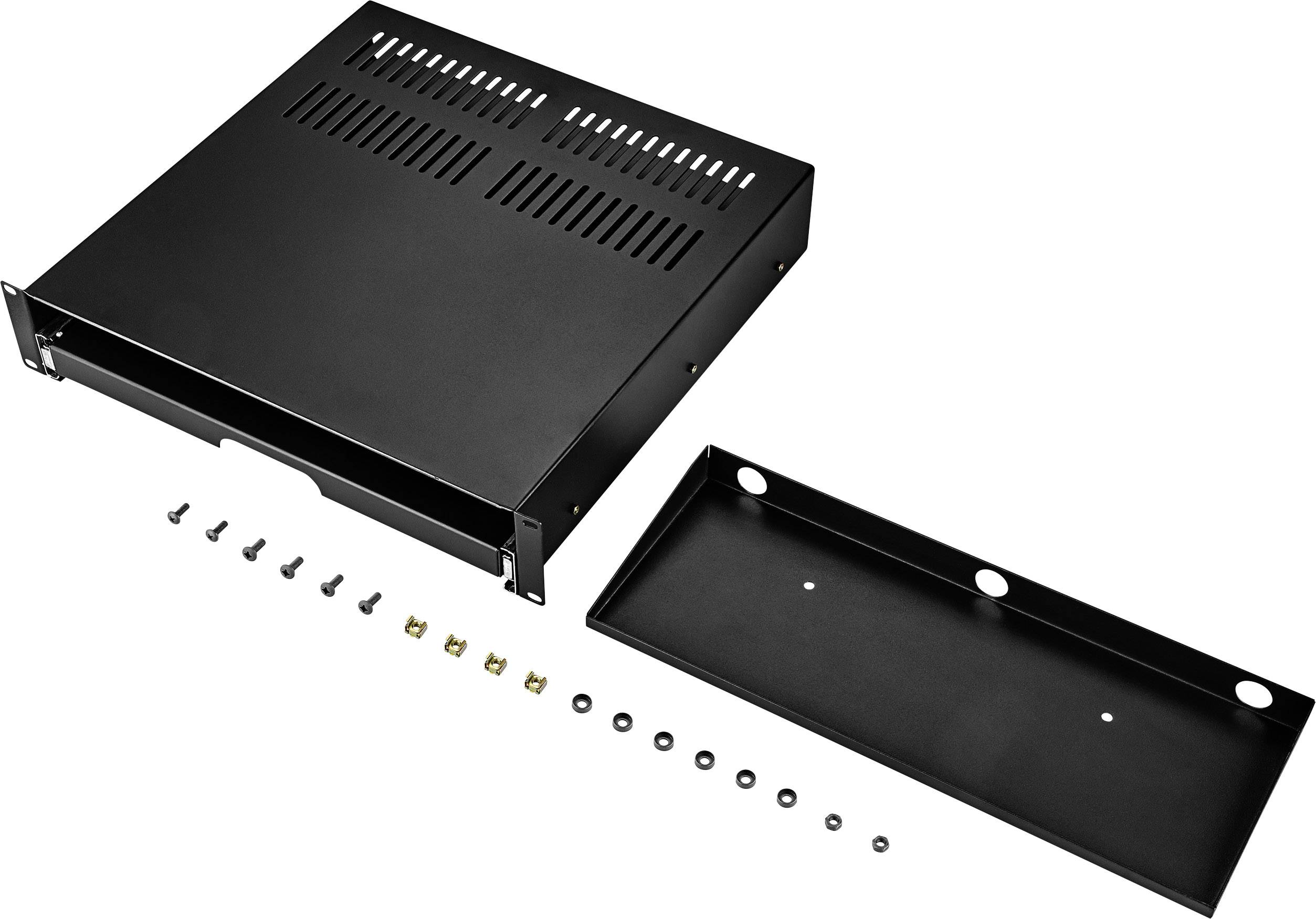 Renkforce RF-3429156 19 Zoll Netzwerkschrank-Schublade 2 HE Ausziehbar Geeignet für Schranktiefe: ab 500mm Schwarz