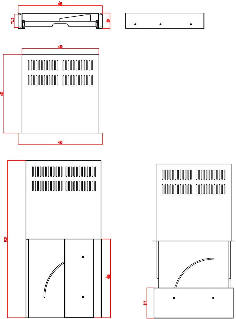 Renkforce RF-3429156 19 Zoll Netzwerkschrank-Schublade 2 HE Ausziehbar Geeignet für Schranktiefe: ab 500mm Schwarz