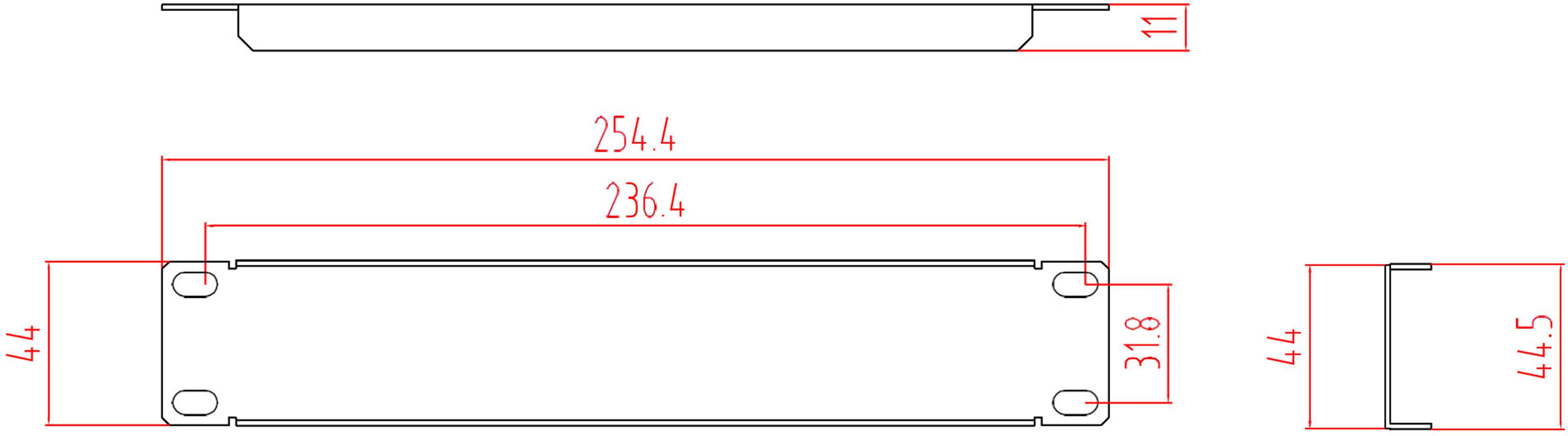 Renkforce RF-3429158 10 Zoll Netzwerkschrank-Blindabdeckung 1 HE Dunkelgrau