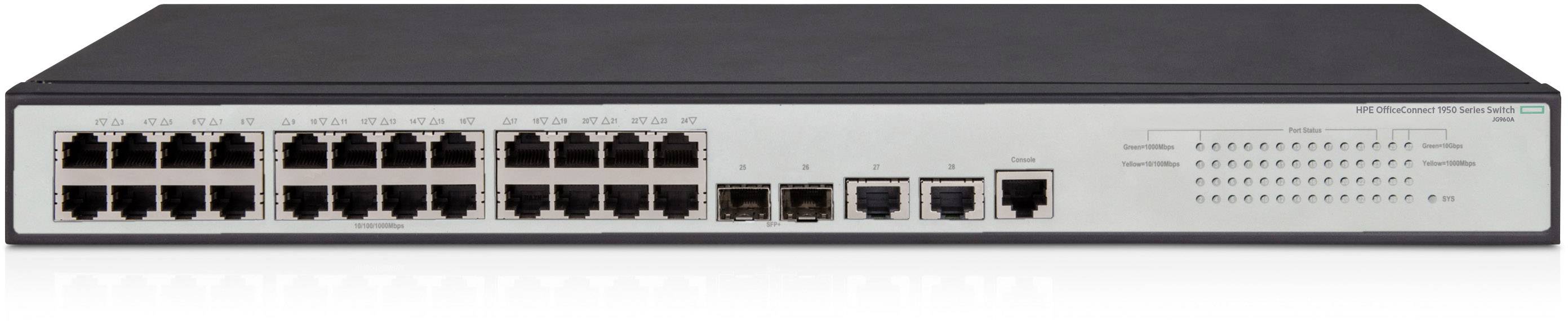 Hewlett Packard Enterprise Switch / HP 1950-24G-2SFP+-2XGT Switch JG960A#ABB, 1x