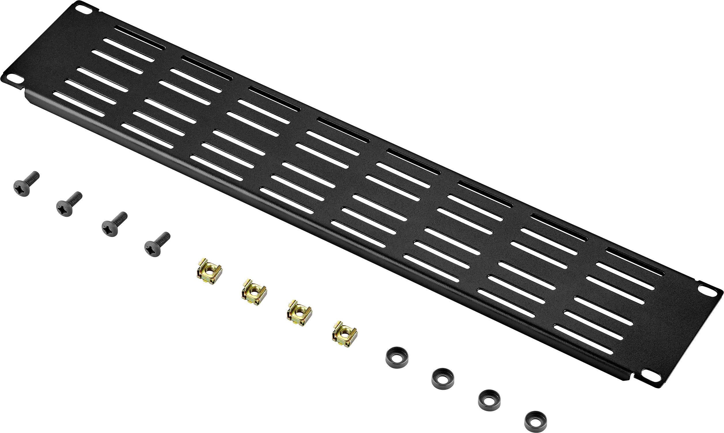 Renkforce RF-3429460 19 Zoll Netzwerkschrank-Blindabdeckung 2 HE mit Lüftungsschlitzen Dunkelgrau