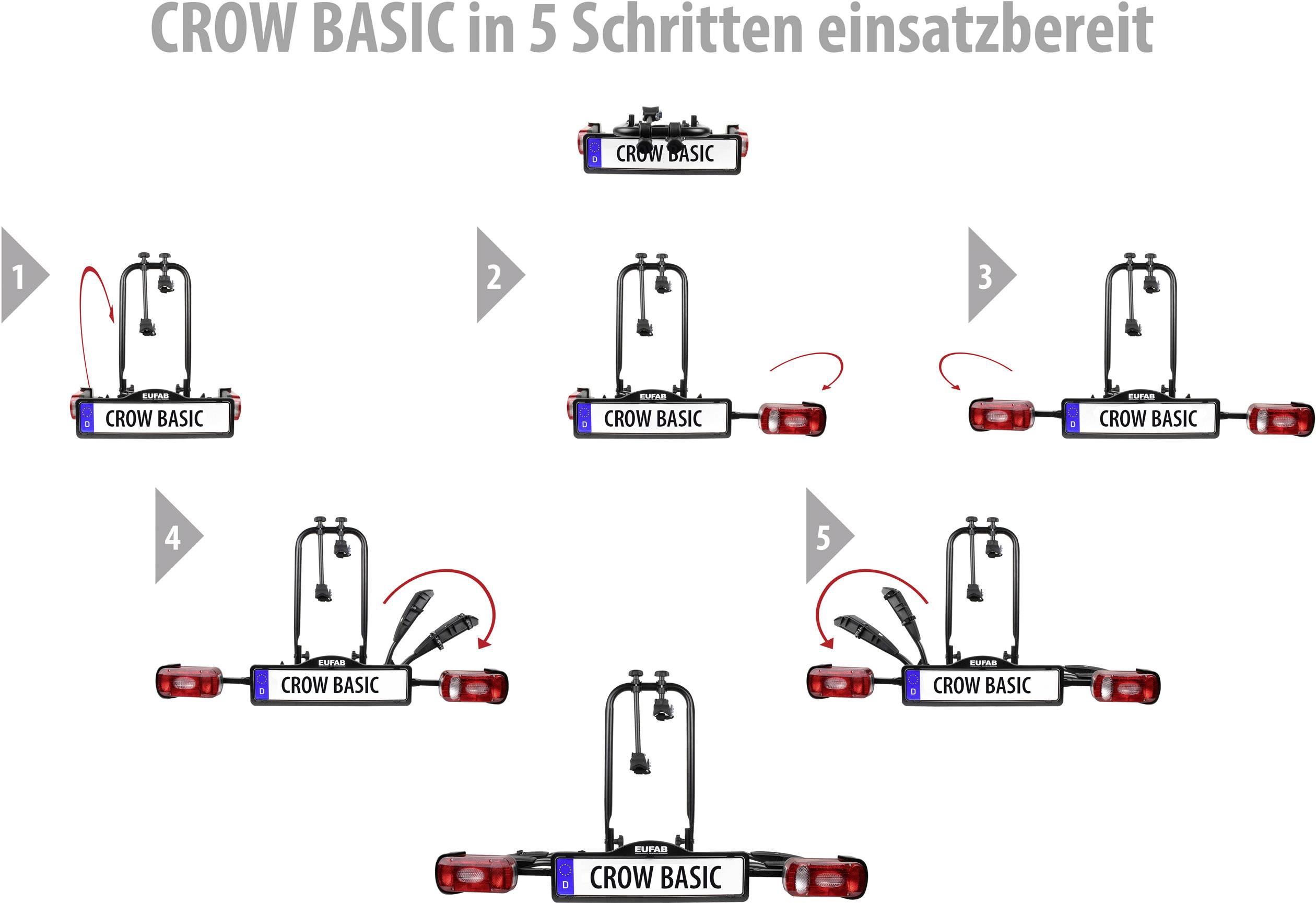 Eufab Fahrradträger Crow Basic 11569 Anzahl Fahrräder=2