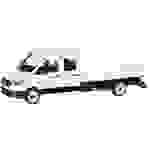 Herpa 013215 H0 Baufahrzeug Modell MAN TGE Doppelkabine mit Pritsche, weiß