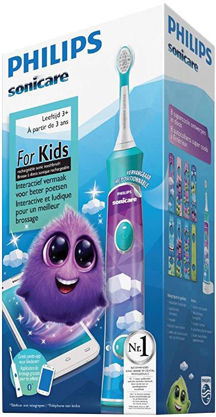 Philips Sonicare Elektrische Kinderzahnbürste HX6321/03 Schallzahnbürste Bunt