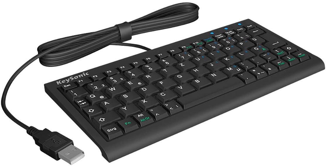 Keysonic ACK-3401U (DE) USB Tastatur Deutsch, QWERTZ Schwarz