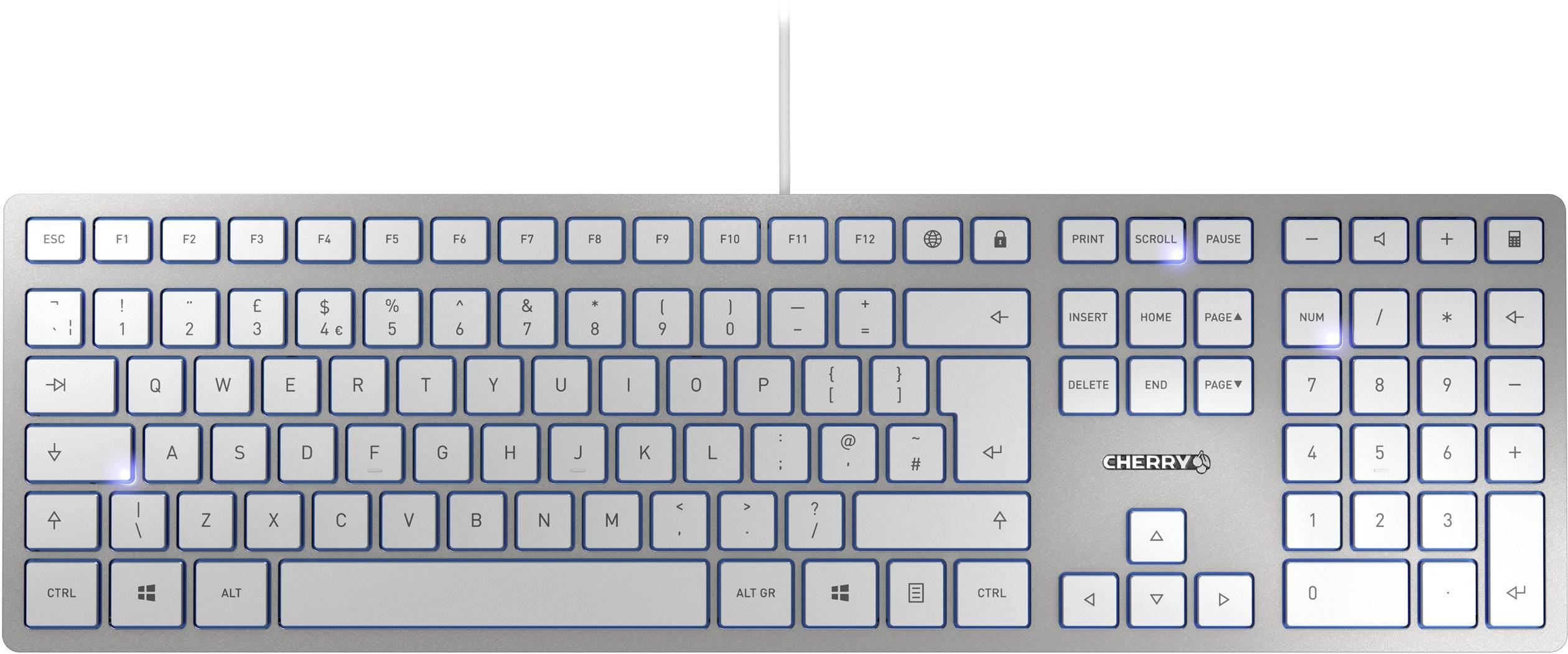 CHERRY KC6000 Slim USB Tastatur Englisch, QWERTY Silber