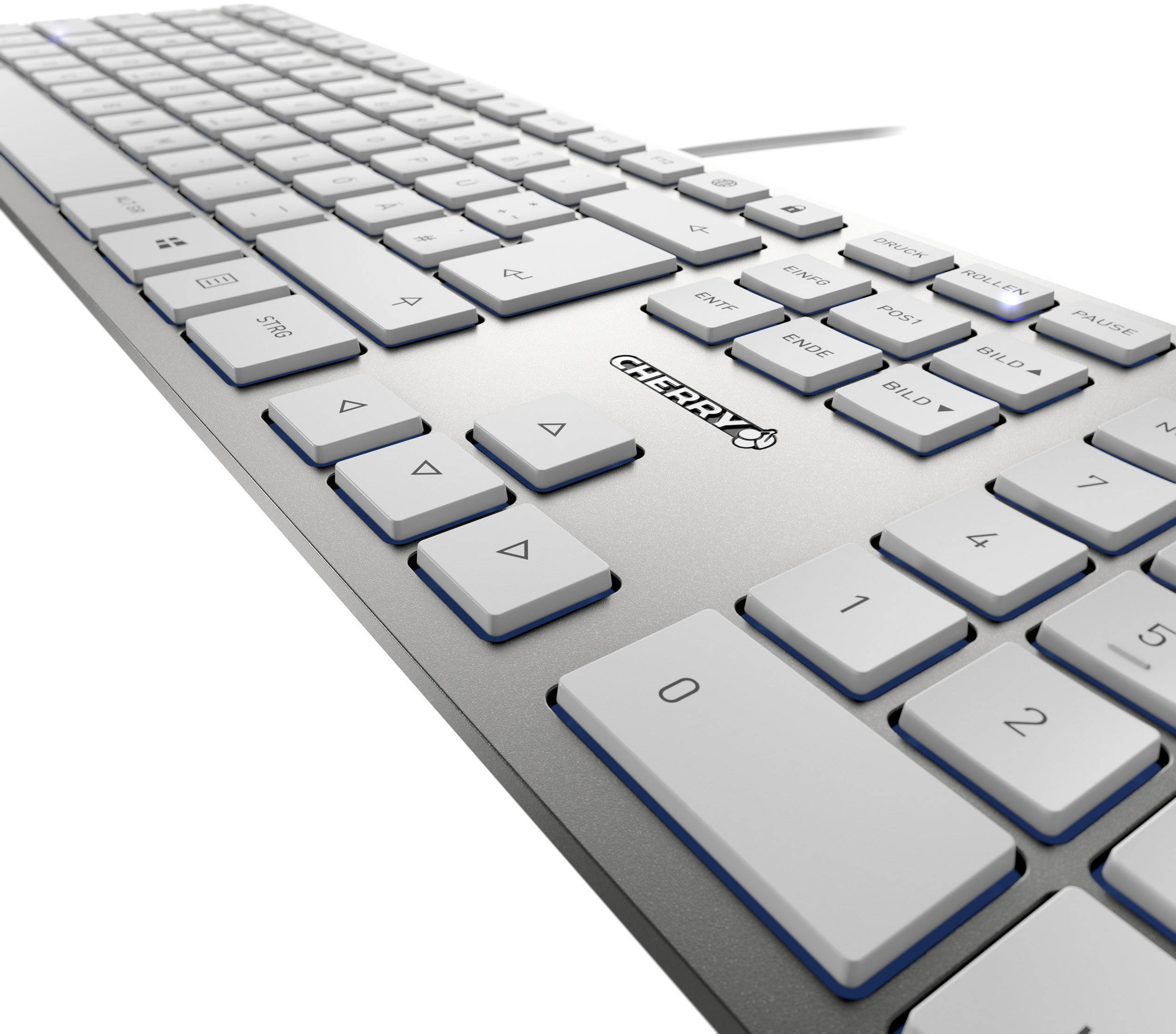 CHERRY KC6000 Slim USB Tastatur Englisch, QWERTY Silber