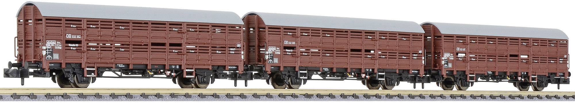 Liliput L260140 N 3er-Set Verschlagwagen der DB III DB III