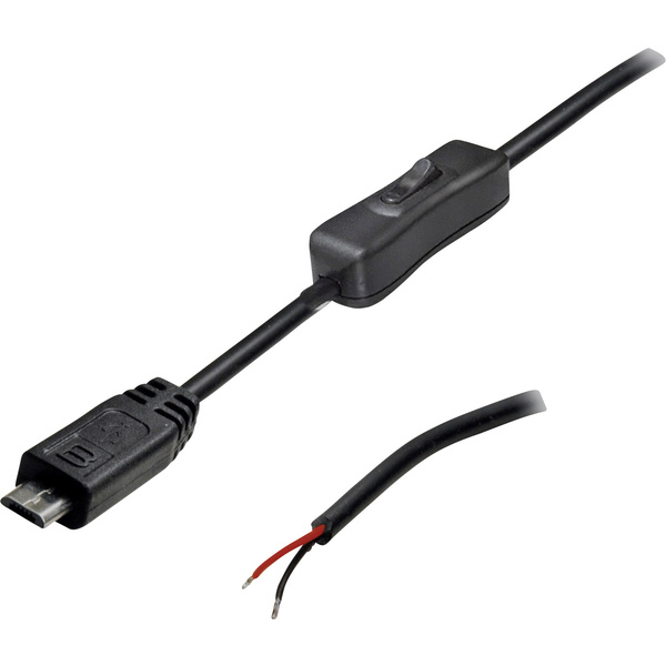 TRU COMPONENTS USB Anschlussleitung mit Schalter Stecker, gerade 2 polig belegt TC-2509036 Inhalt: 1St.