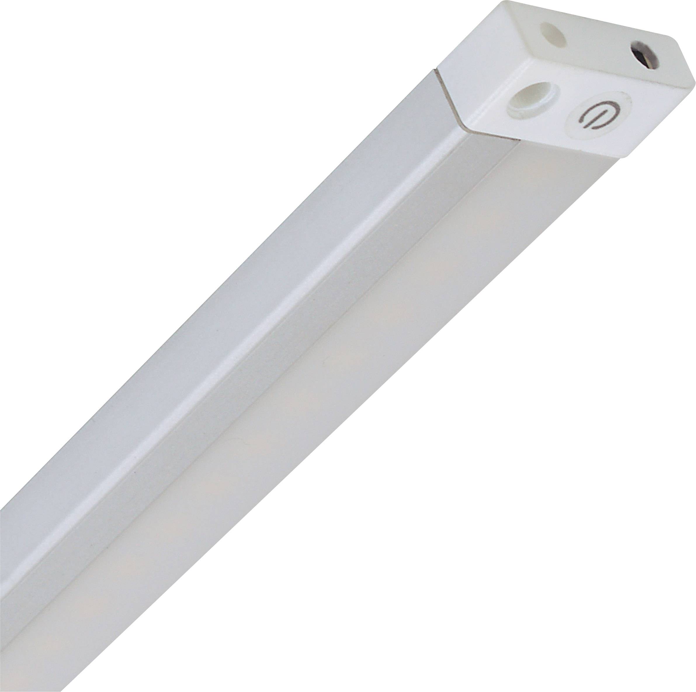 Ein rechteckiger LED-Lichtbalken mit einem Schalter auf einer Seite.